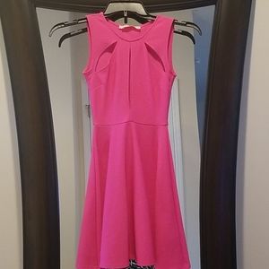 Oh My Love Riva Split Front Skater Dress Pink NWT